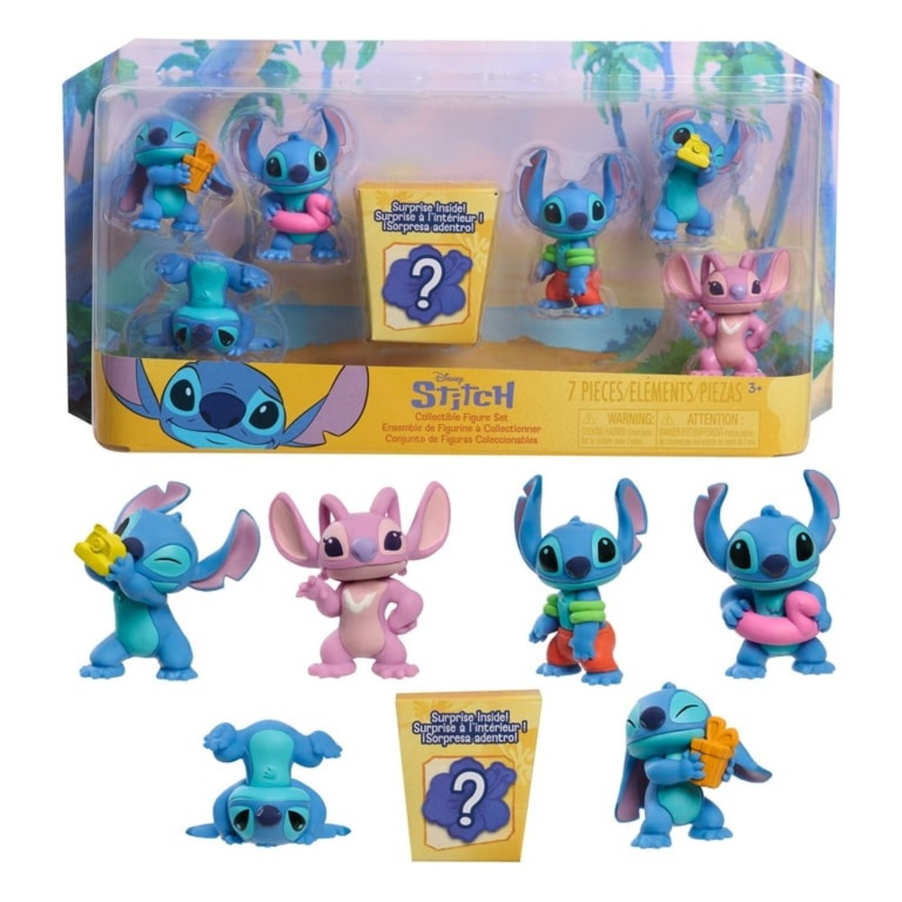 Disney Stitch Action Figure Set - Blue and Pink